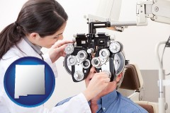 new-mexico female optometrist performing a sight test